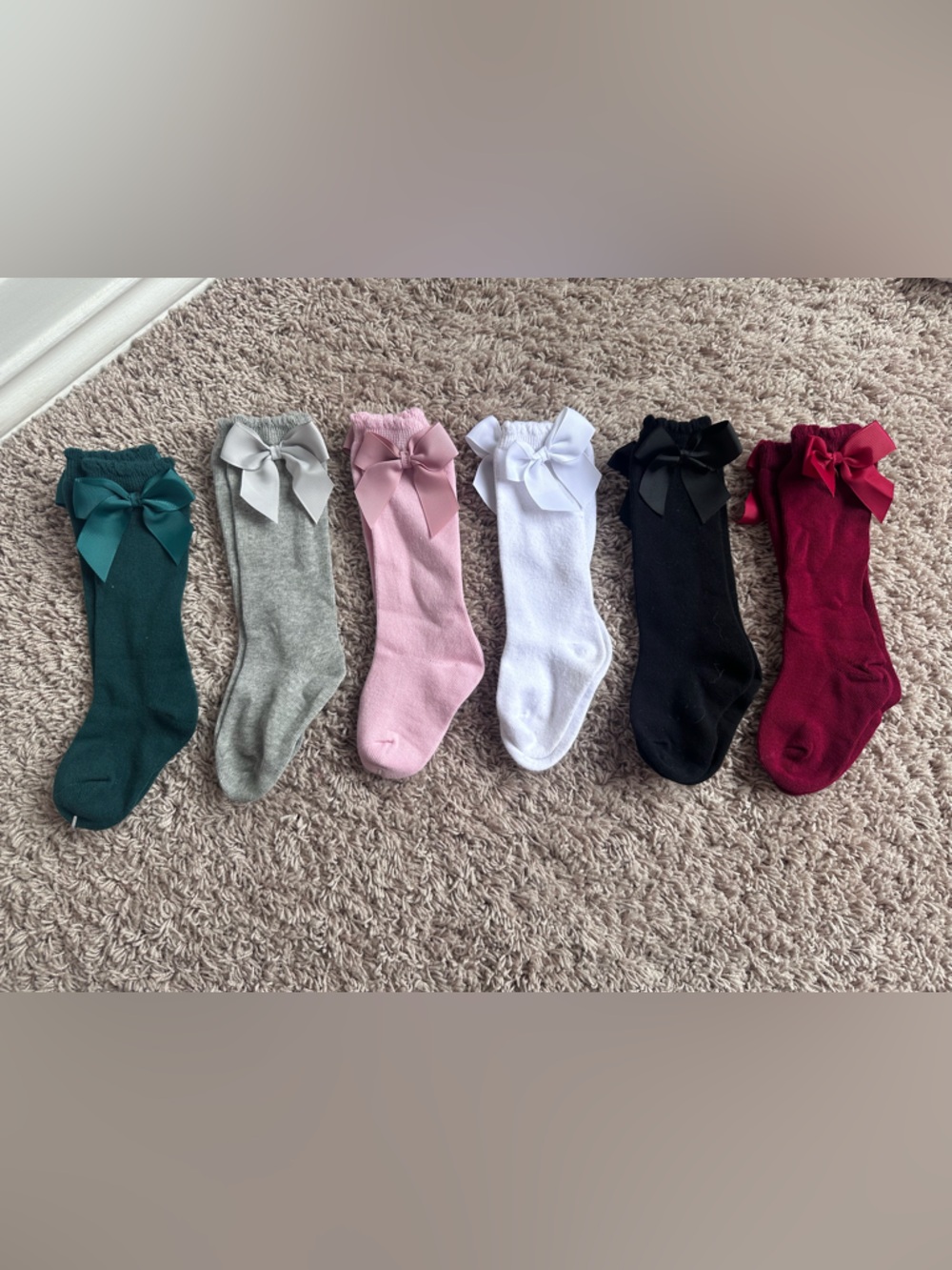 Baby Bow Accent Knee-High Socks - Multicolor Set